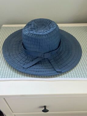 Scala Blue Quilted Packable Sun Hat